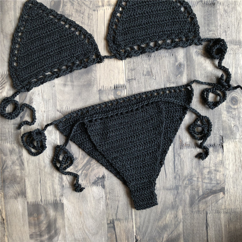 Crochet Bikini Bra Beach Swimsuit Yoga Sports Underwear