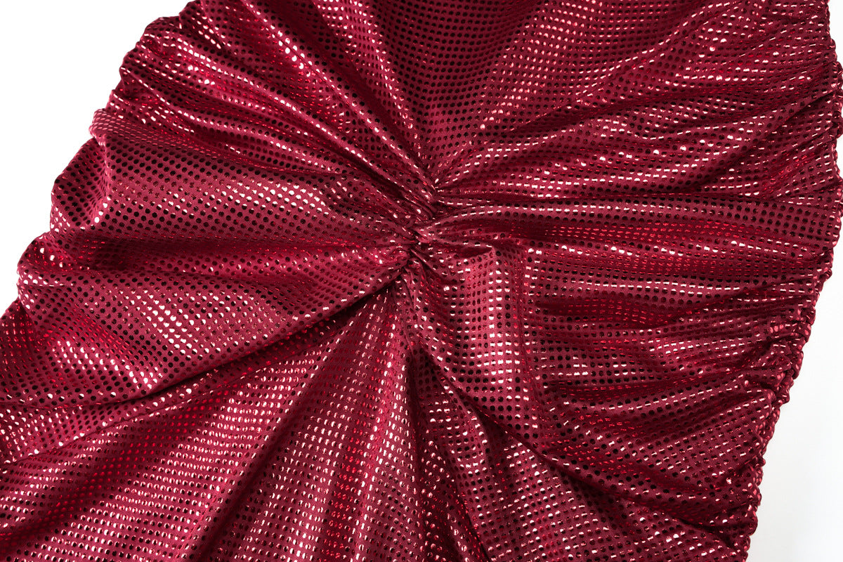 Summer Women Clothing Sexy Backless Bronzing Pleated Slim Fit Camisole Dress