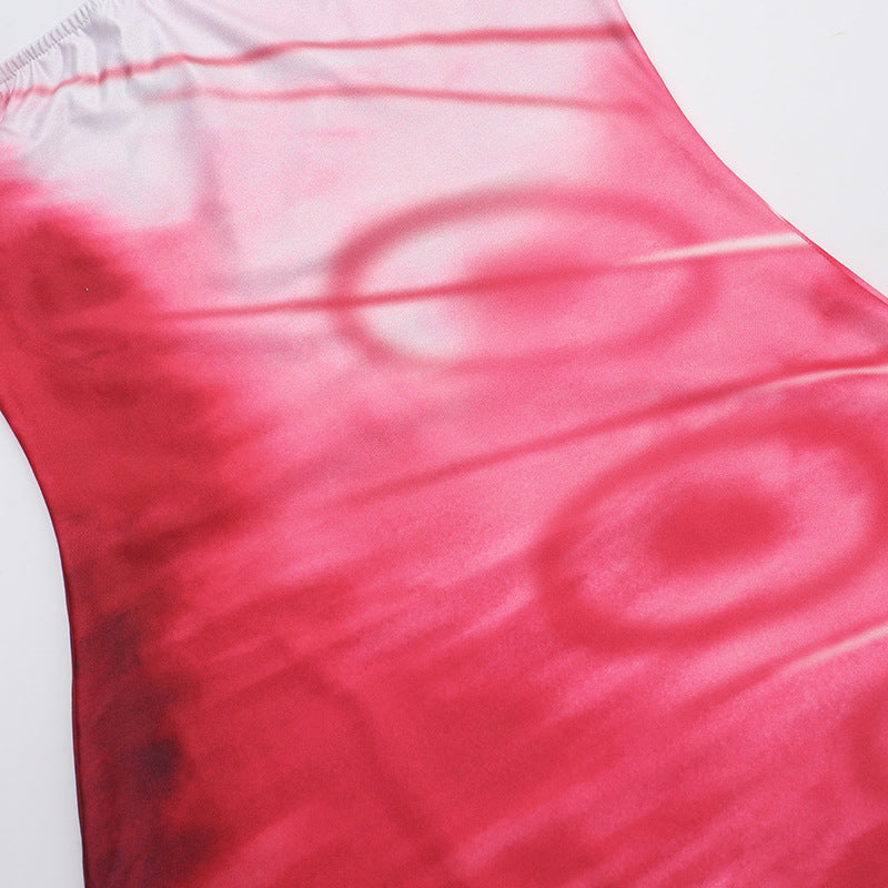 Summer Elegant Dress Vacation Casual Sexy Tube Top Printed Dress Women