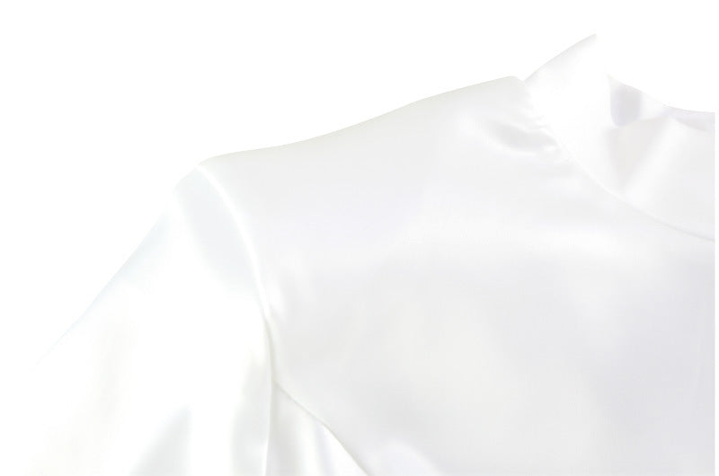 Slim Fit Slimming Light Luxury Court Advanced Satin Cape Sleeve Dress Short Dress