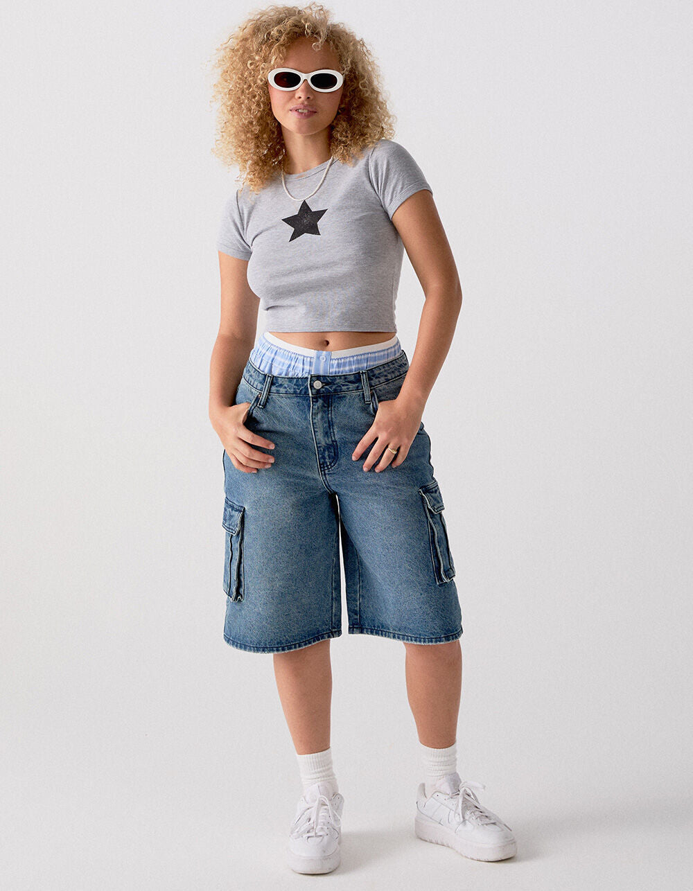 Summer Street Hipster Ordinary Washed Overalls Women Denim Straight Short Pants