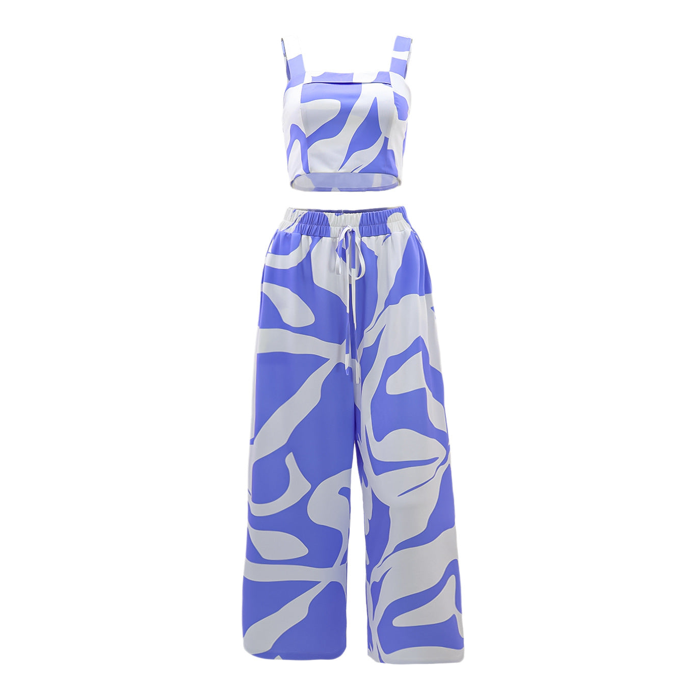 Women Casual Printed Sling Top Two Piece Sets Pants
