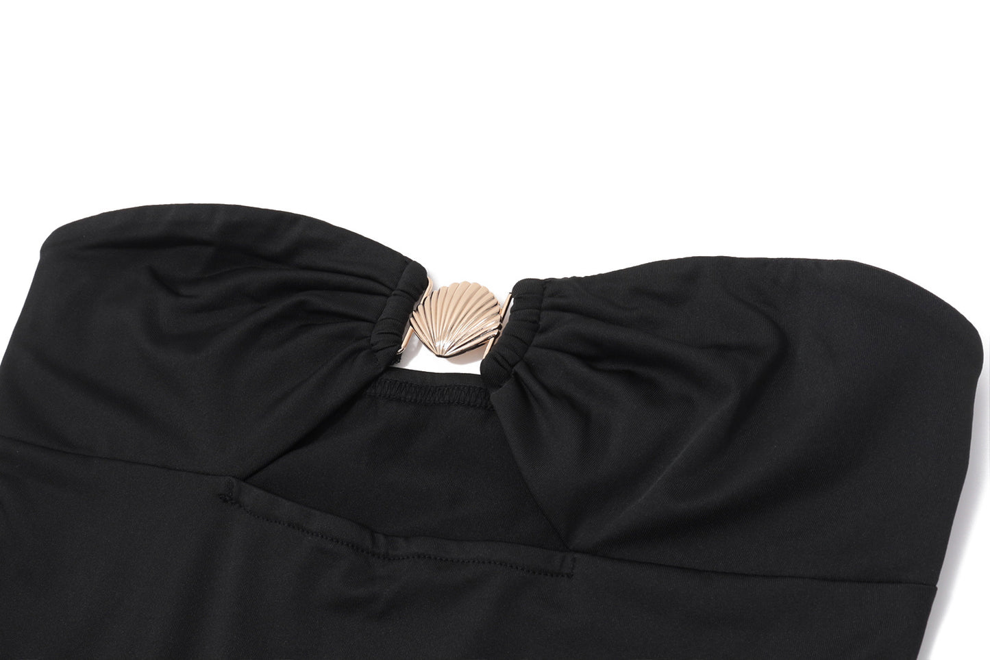Fall Women Clothing Sexy Bandeau Elegant Solid Color High Waist Sheath Dress