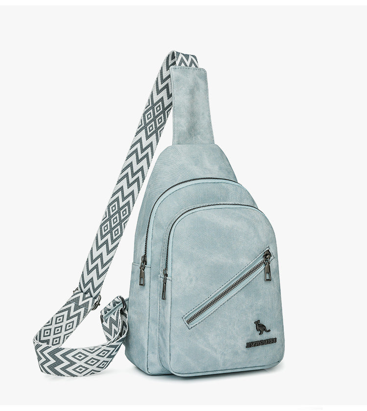 Women Chest Bag Korean Casual Messenger Bag Women Retro Soft Leather Shoulder Bag Popular Backpack