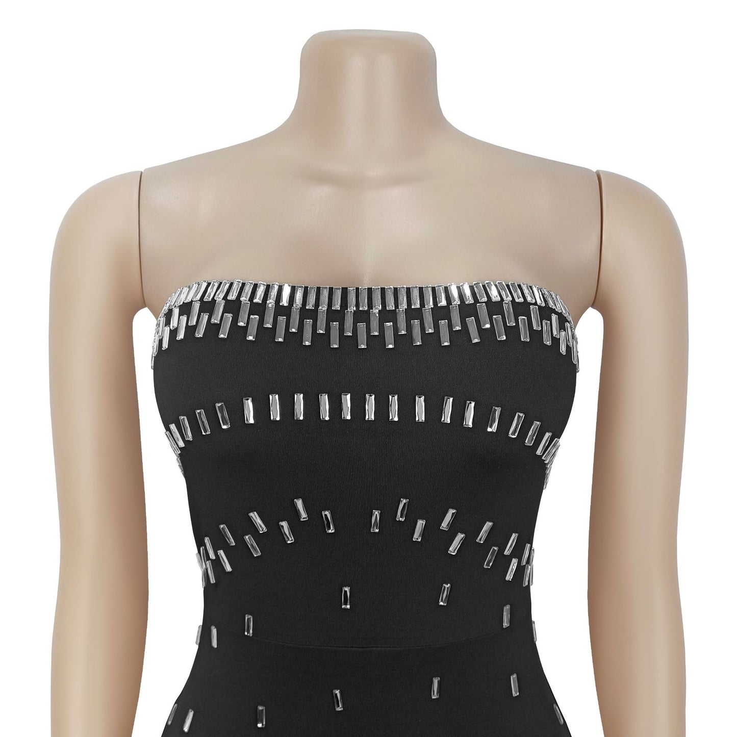 Women Wear Sexy Tube Top High End Drilling Backless Dress