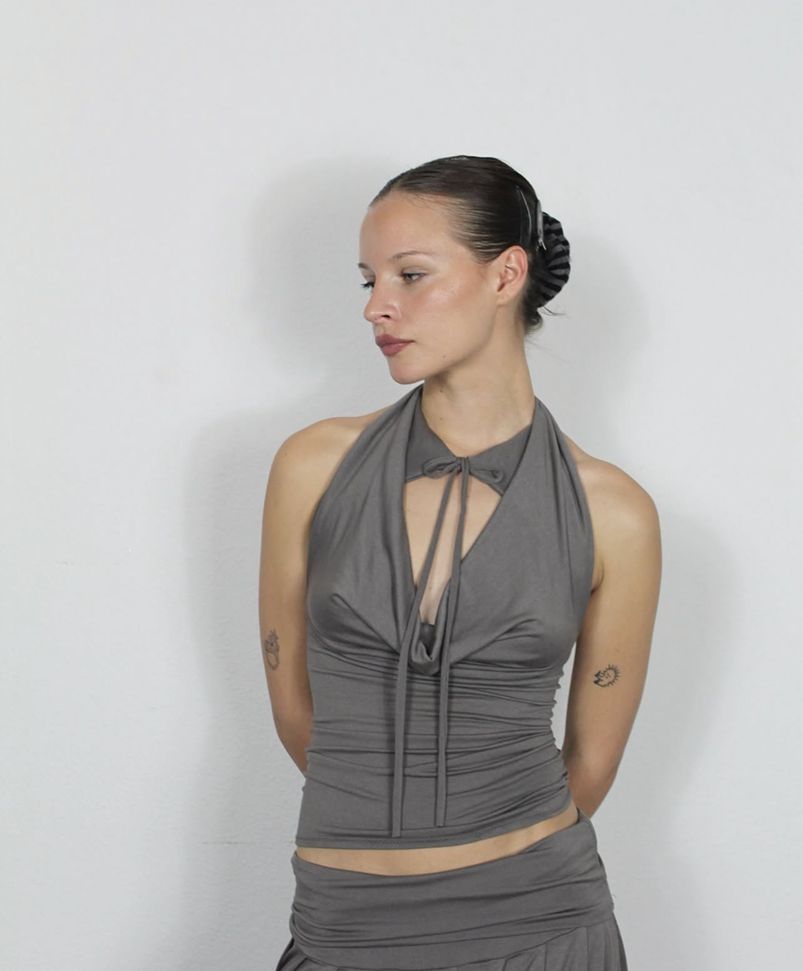 Spring Summer Bandage Multiple Bandage Dress Wear Match Method Skinny T shirt