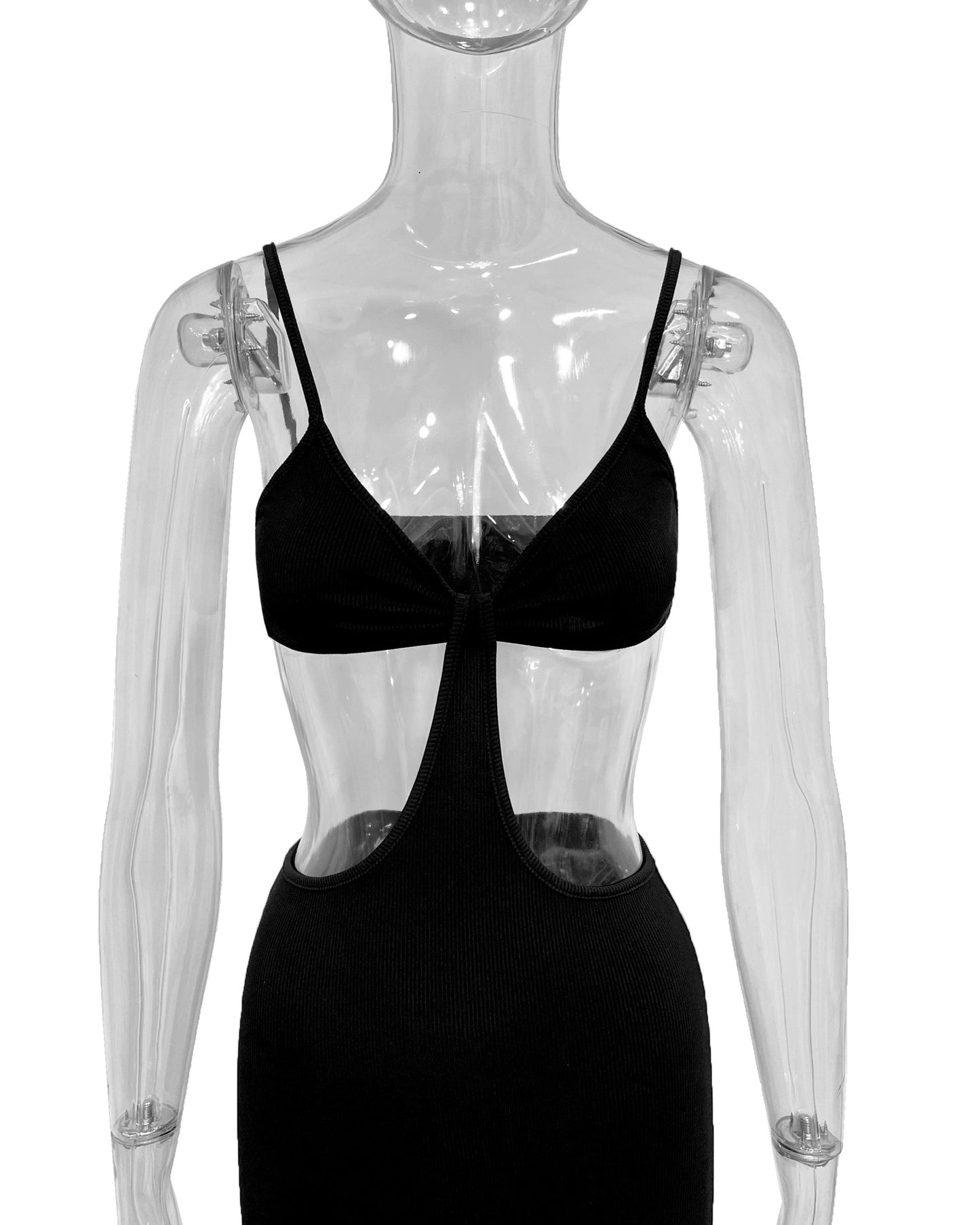 Nightclub Women Clothing Solid Color Sexy Sleeveless Bm Strap Tights Suit