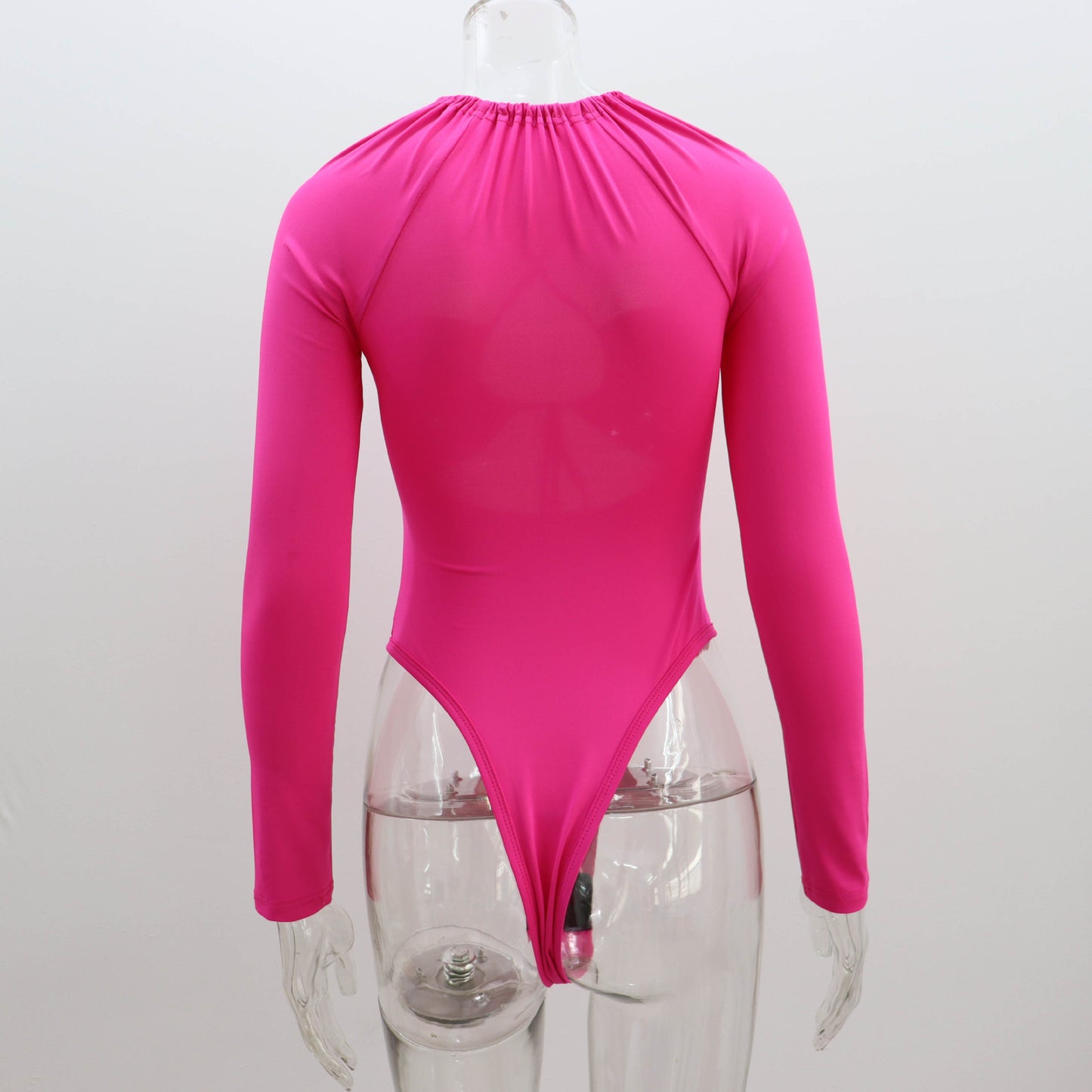 Summer Women Sexy Sexy Hollow Out Cutout out Strap Slim Solid Color Long Sleeve Jumpsuit Women