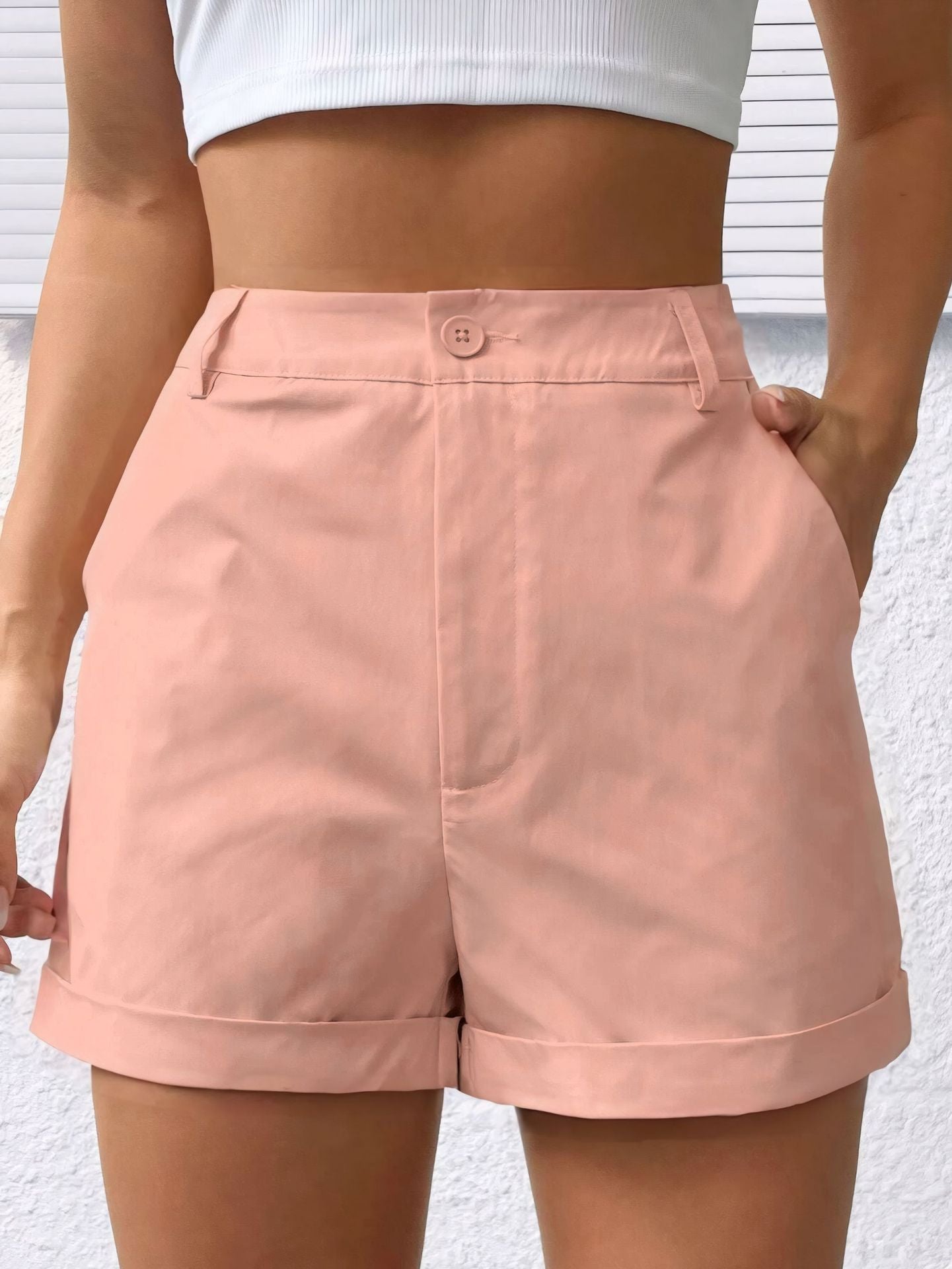 Summer Women Casual Loose Solid Color Shorts Fresh All Match Casual Soft Comfortable Fabric Transparent