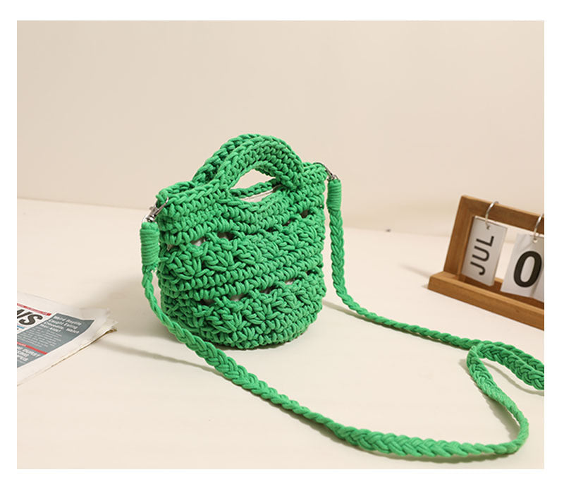 Crossbody Cotton Thread Woven Bag All Matching Hollow Out Cutout Straw Bag Vacation Beach Bag Partysu Women Bag