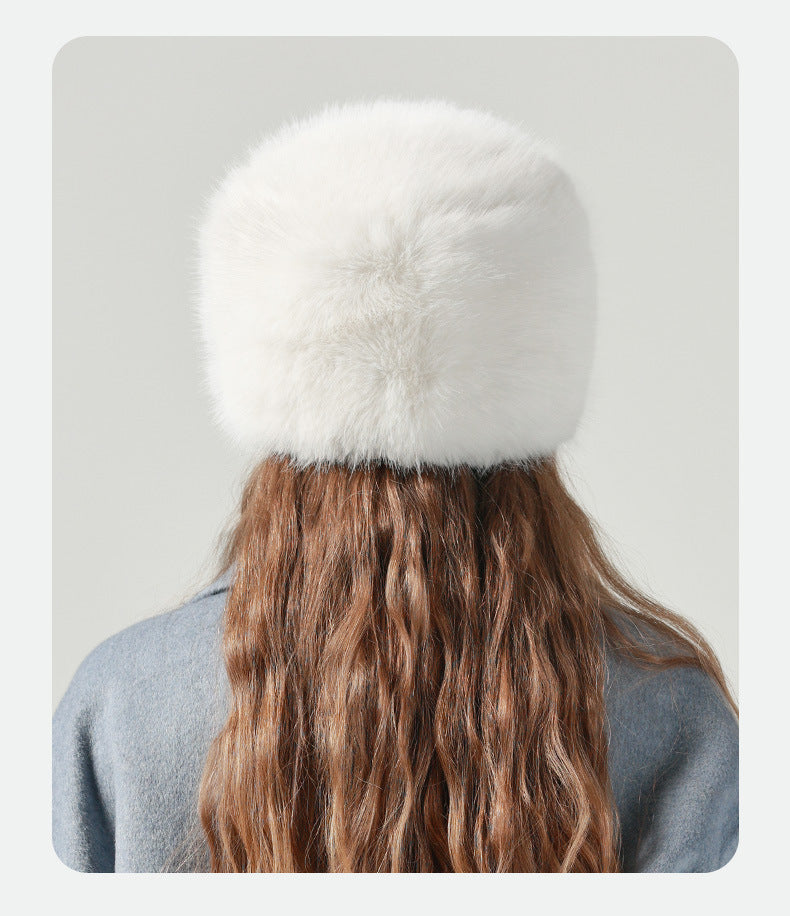 Hat Women Autumn Winter Cotton Padded Cap Warm Face Showing Little Wild Ear Protection t Bucket Plush Bucket Hat