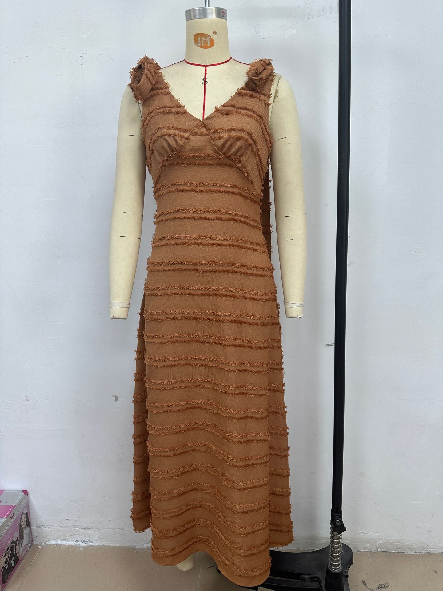 Summer French Retro Gentle Elegant V neck Texture Dress