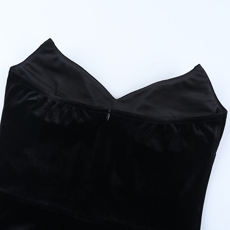 Tube Top Sexy Socialite Furry Hem Short Dress Women