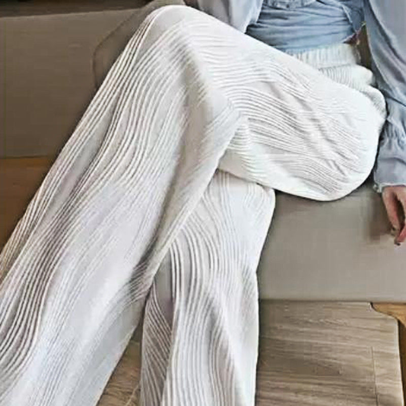 Fall Women's Clothing Office Striped Straight Women Casual Pants High Waist Slimming Women Pants