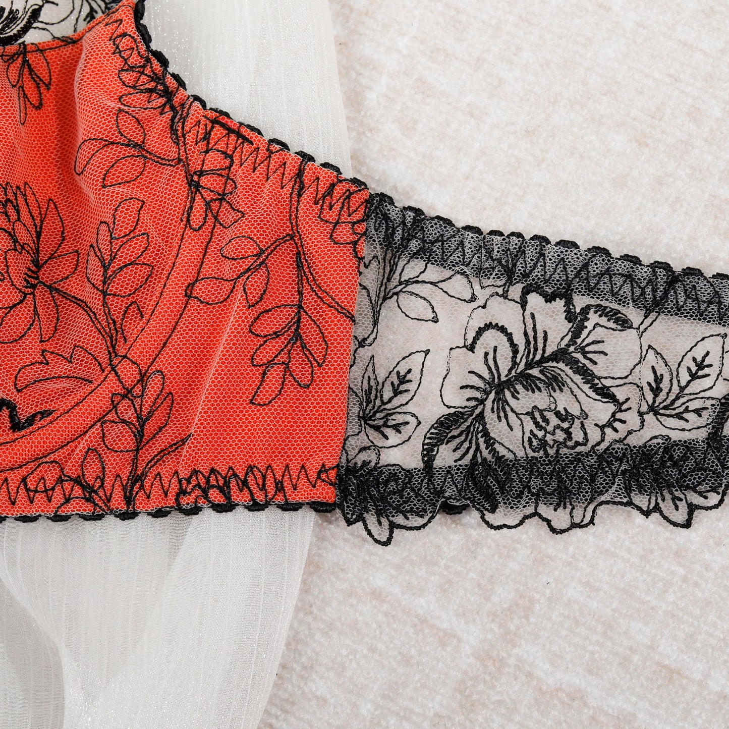 Sexy Ultra Slim Underwear Embroidered Rose Floral Bra Sexy Underwear Two Piece