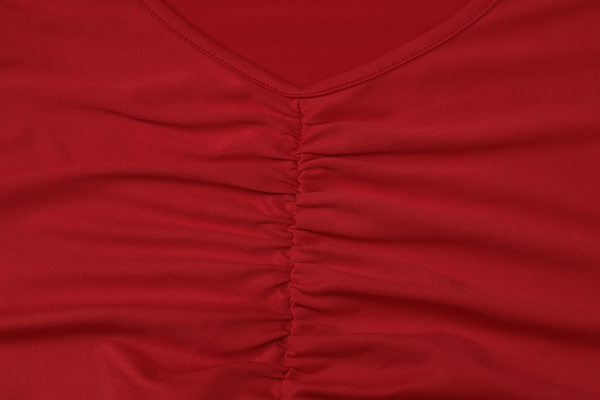 Women Clothing Summer Sexy Backless Pleated One Shoulder Twist Hip Bag Dress Women