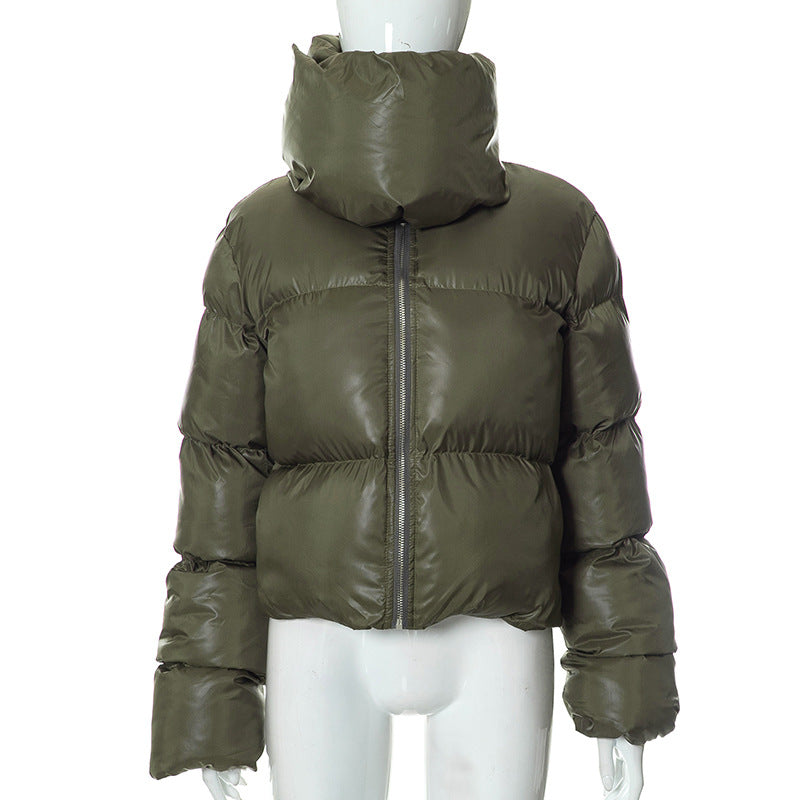Women Wear Winter Thick Snap on Scarf Coat Warm Keeping Cotton Clothing Bread Coat