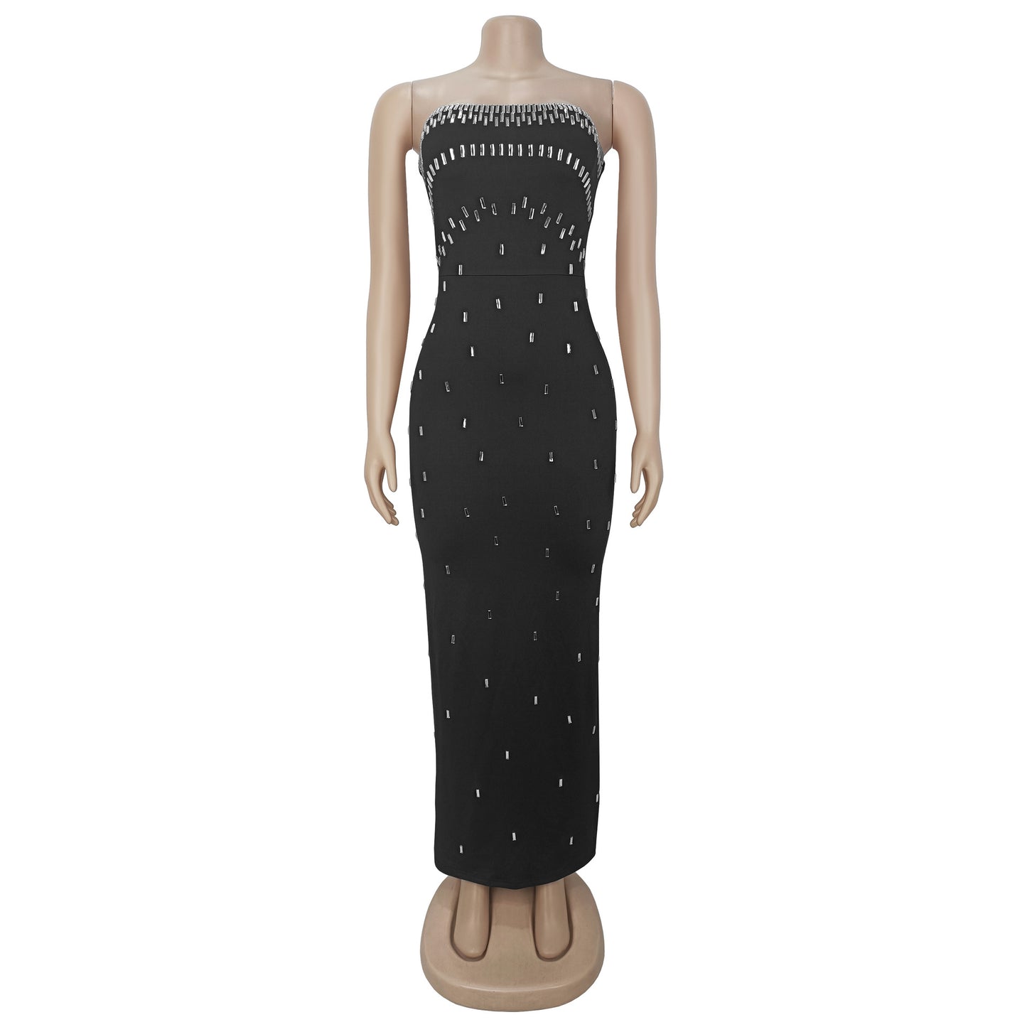 Women Wear Sexy Tube Top High End Drilling Backless Dress