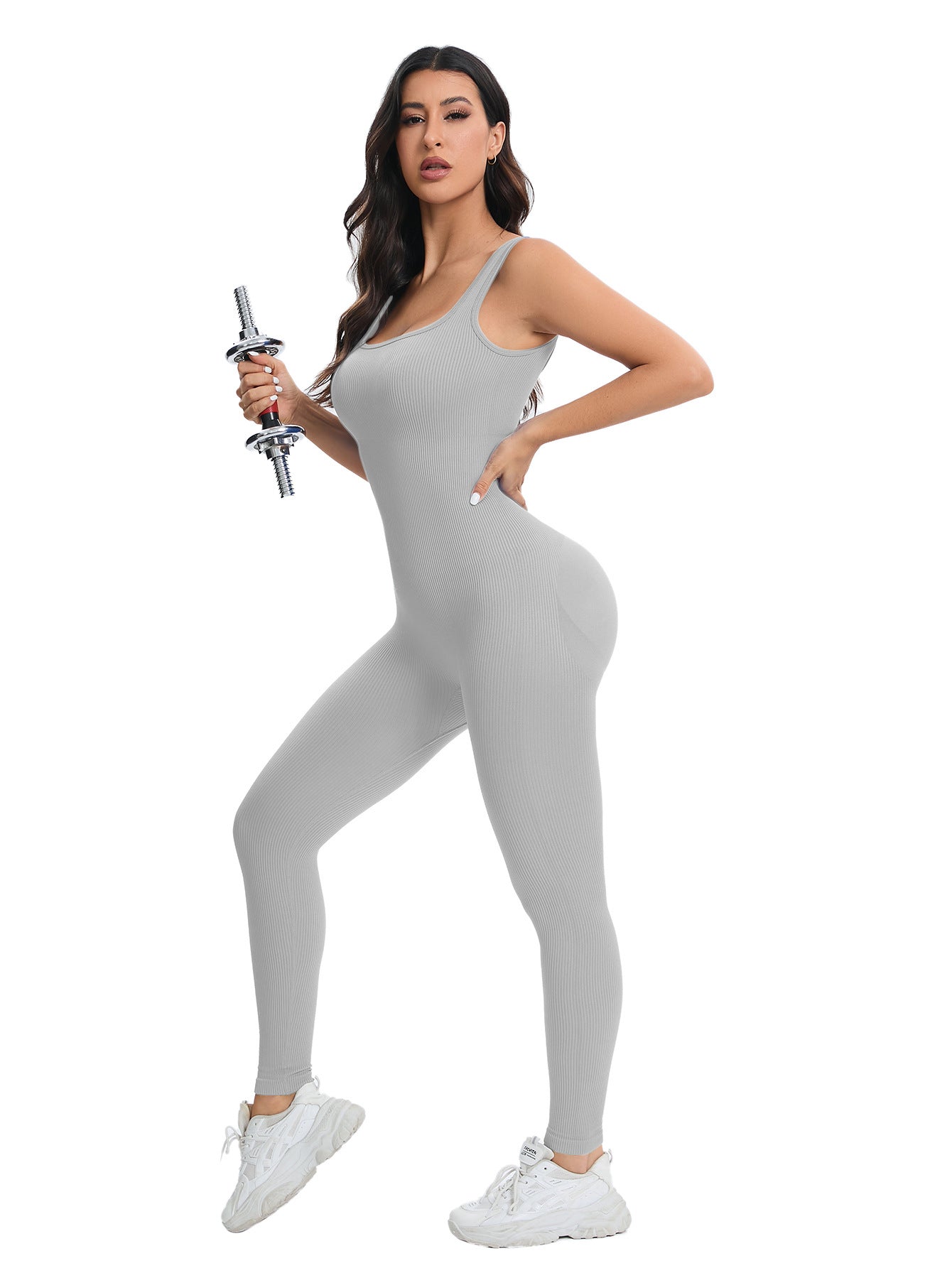 Sports Yoga Bodysuit Trousers Running Workout Quick Drying Breathable Seamless Knitted Peach Hip Slim Fit