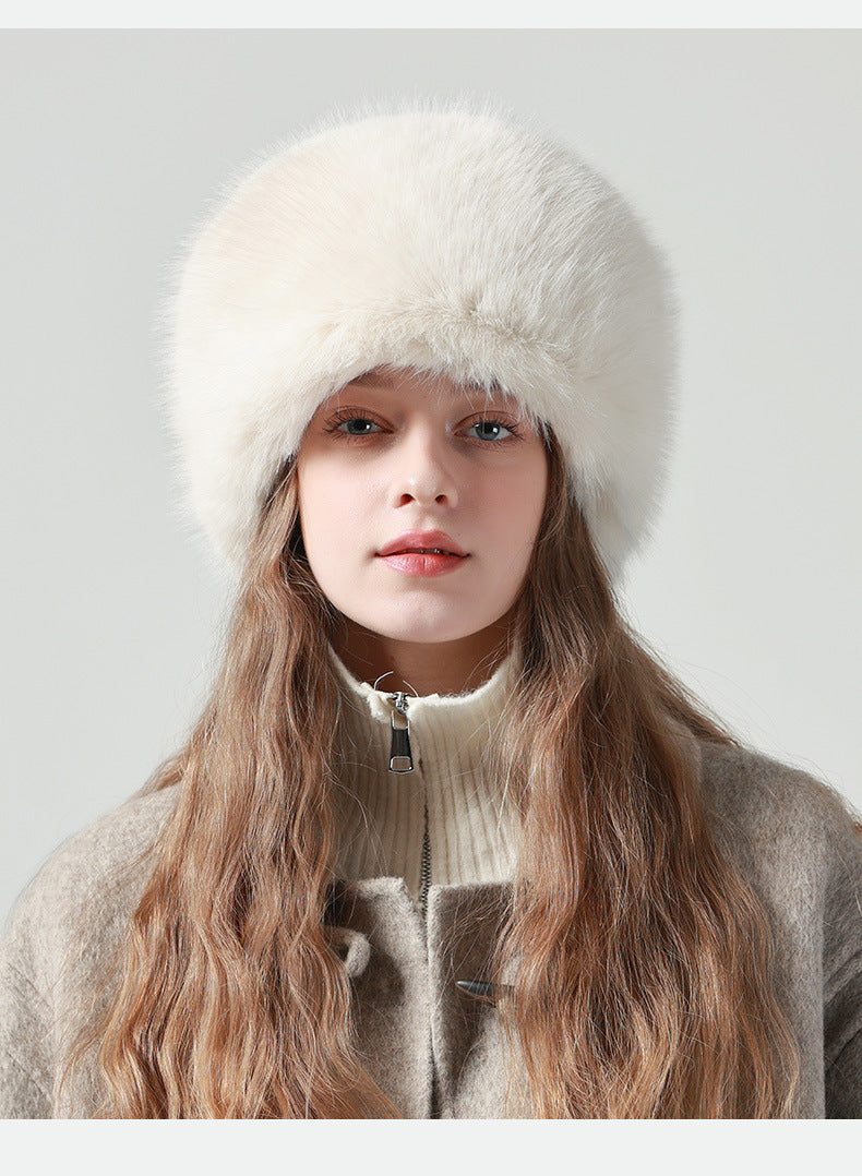 Hat Women Autumn Winter Cotton Padded Cap Warm Face Showing Little Wild Ear Protection t Bucket Plush Bucket Hat