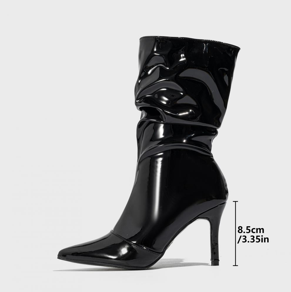 Leather Stiletto Heel Ankle Boots Runway Outdoor Pointed Toe Simple Women Boots