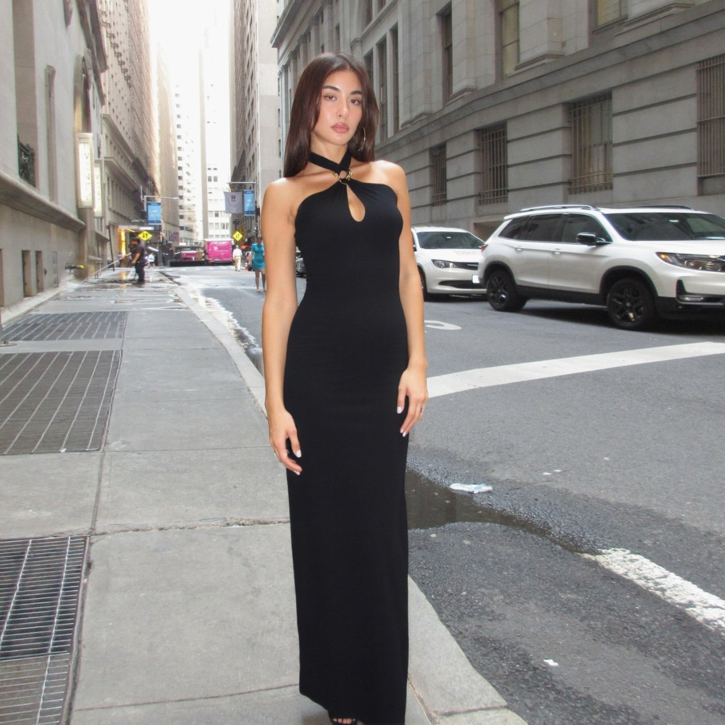 Women Clothing Summer Sexy off Shoulder High Waist Slim Solid Color Sheath Dress