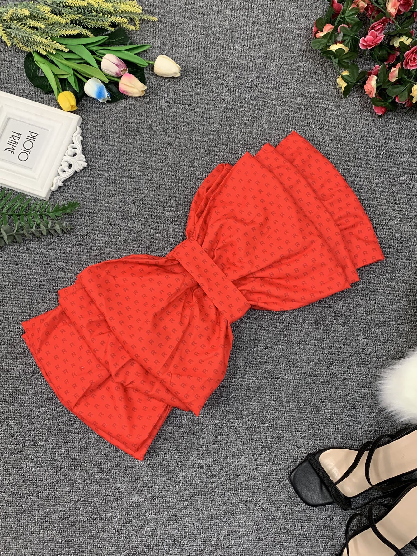 Women Clothing Popular Sexy Printing Backless Tube Top Big Bow Top Summer