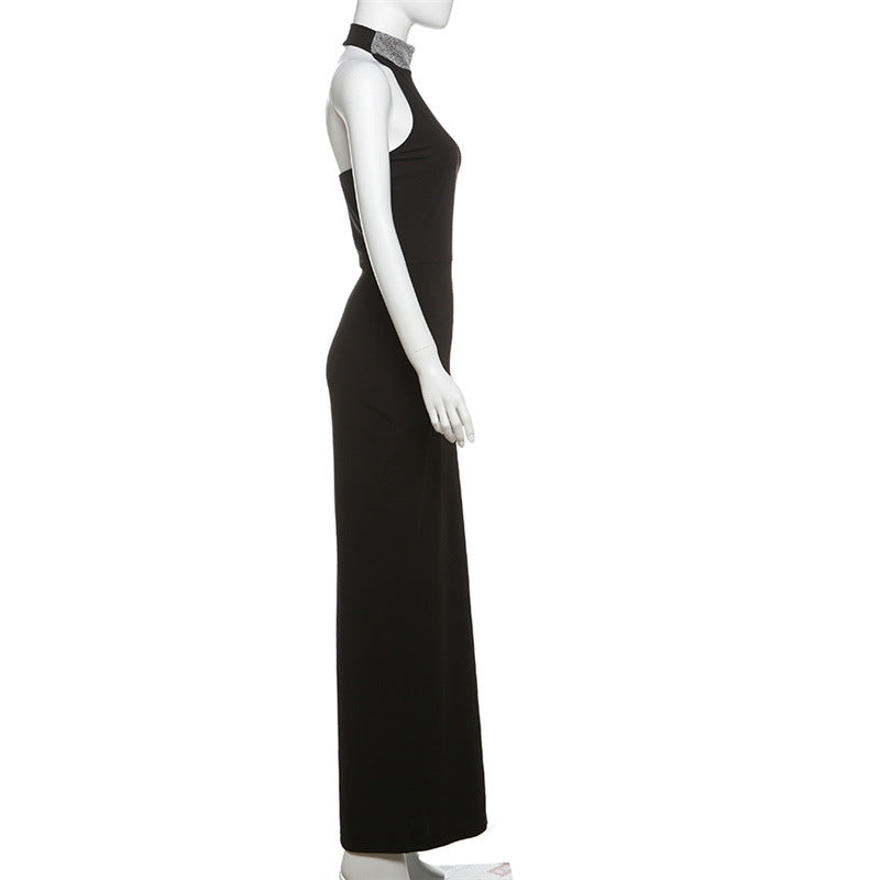 Winter Women Clothing Sexy Turtleneck Halter Backless High Waist Figure Flattering Sheath Dress