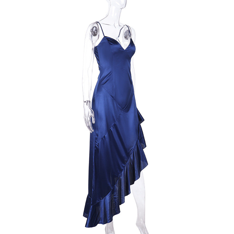 Women Summer Sexy Backless Slit Sling Dress