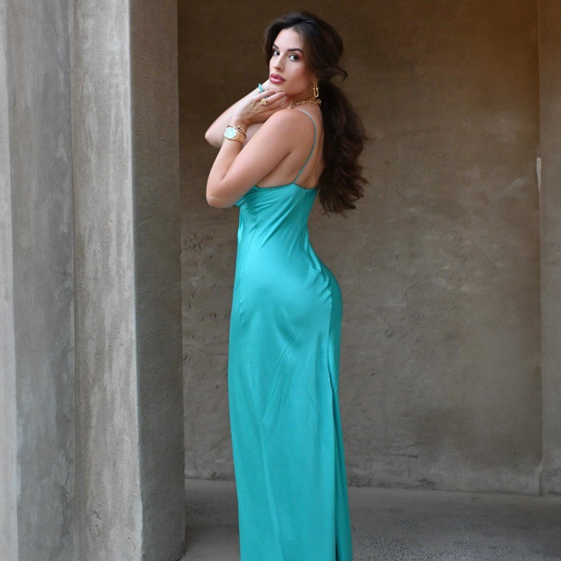 Women Clothing Summer Sexy Sling Slim Fit Backless High Waist Dress