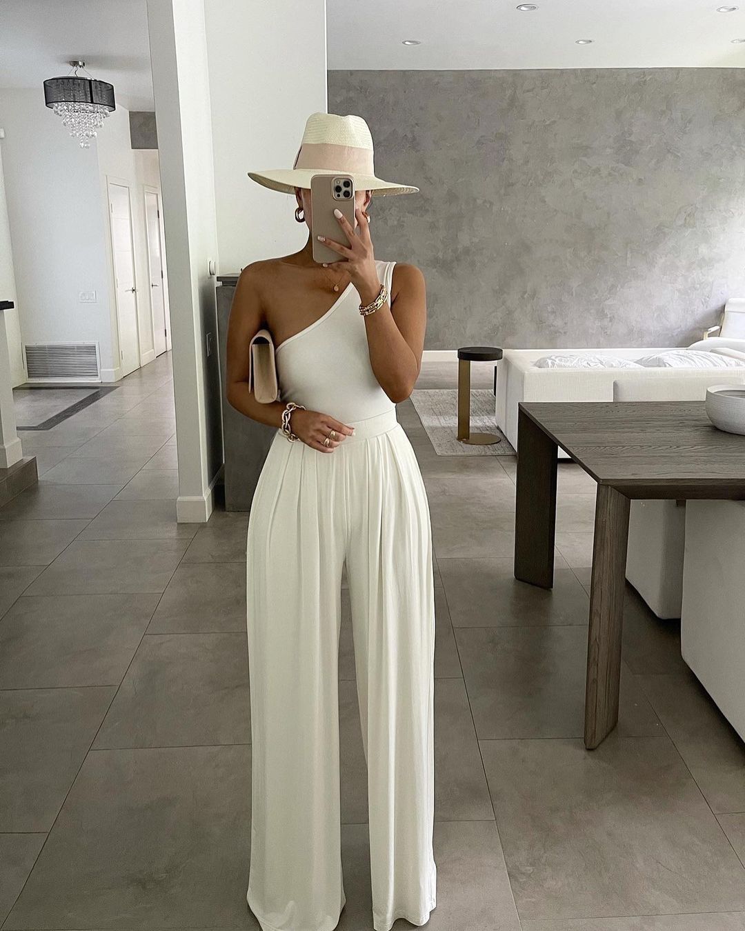 Same as Web Celebrities Concise Sexy One Shoulder Asymmetric Comfortable Jumpsuit