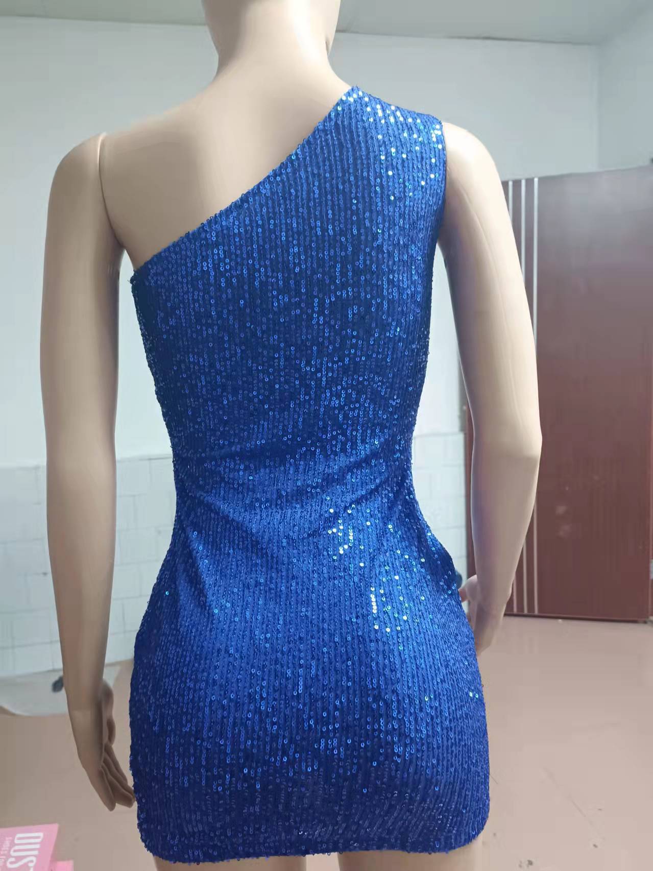 Sequin Sexy See through Off The Shoulder Sequ Dress