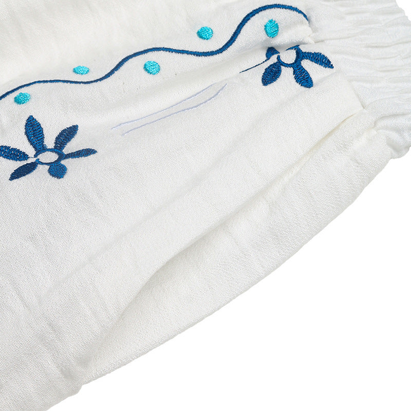 Ethnic Holiday Women Clothing Summer Casual Embroidery Cardigan Sleeveless Tank Top Shorts Two Piece Sets
