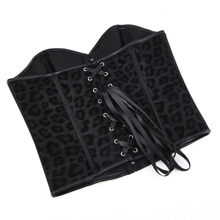 Black Faux Leather Single Breasted Women Tube Top Breasts Support Push up Court Body Shaping Top