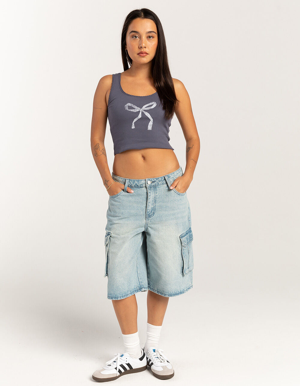 Summer Street Hipster Ordinary Washed Overalls Women Denim Straight Short Pants