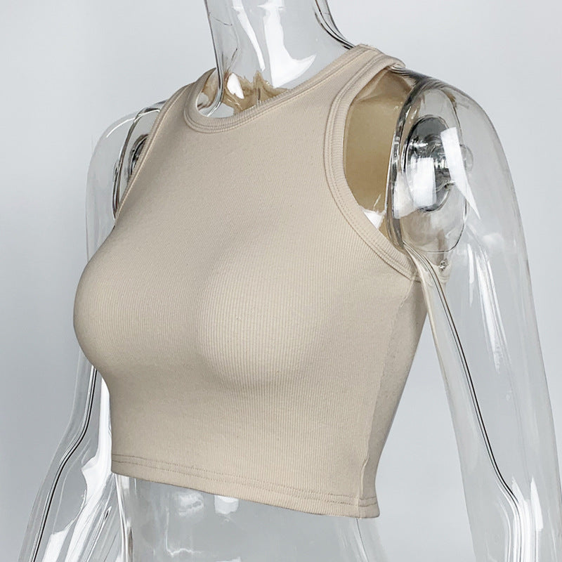 Sports Casual Short Sleeveless Top Women Summer Arrival Tight I Shaped Vest