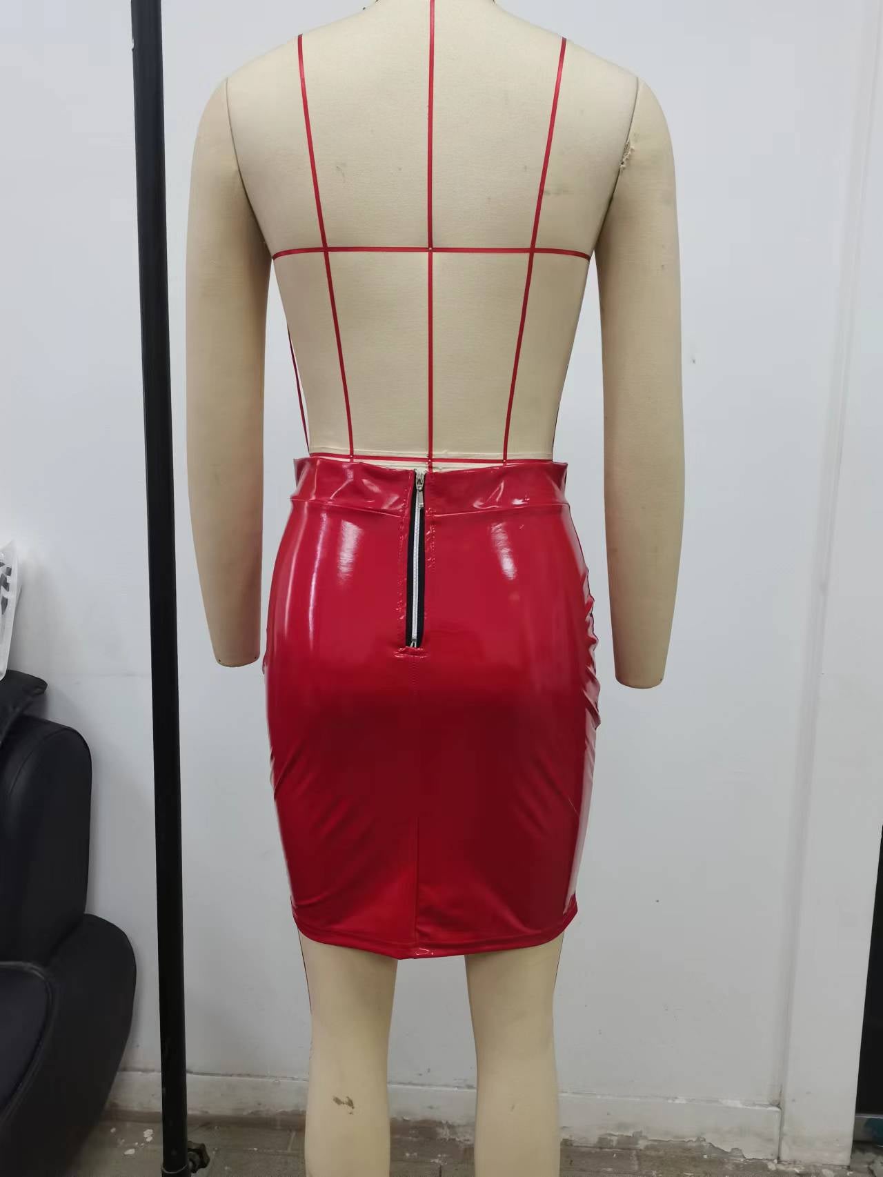Elegant Glossy Waist Tight Hip Women Skirt Women