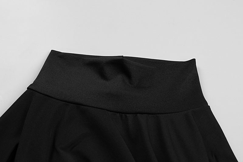Autumn Women High Collar Backless Long Sleeves Jumpsuit Sexy Slit Dress