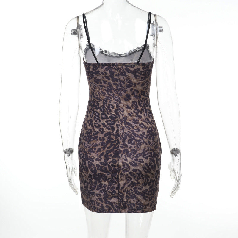 Women Sexy Split Suspender Waist Sheath ulation Dress