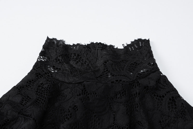 Women Clothing Summer Sexy Lace Stitching Slim Long Sleeve Dress