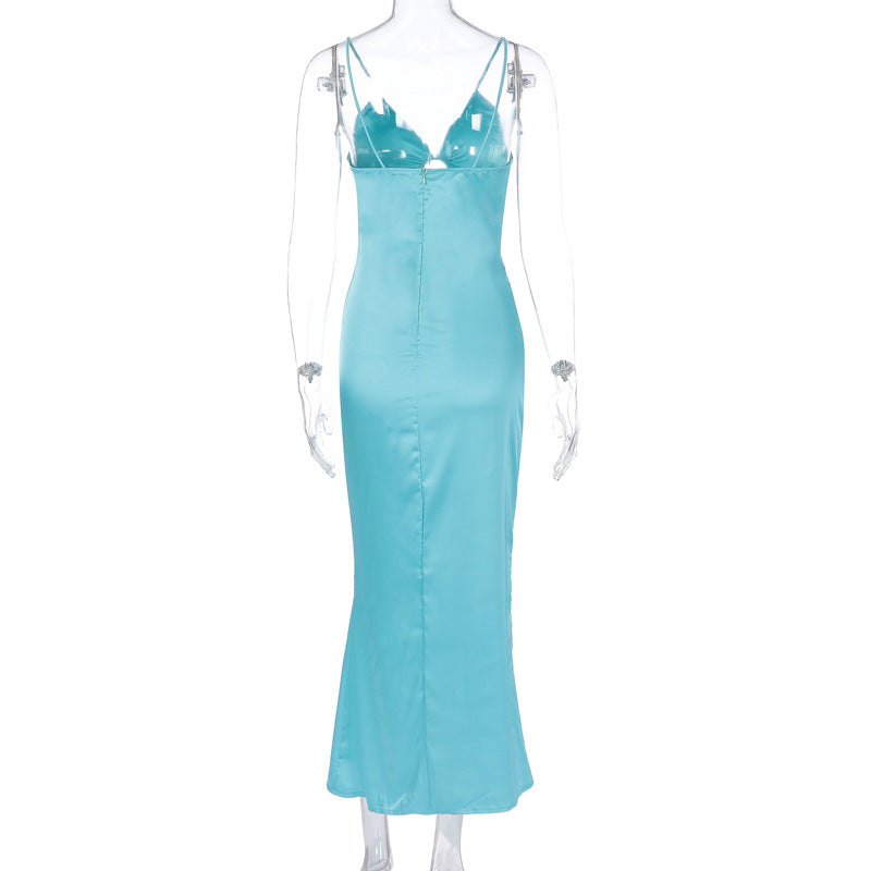 Women Clothing Summer Sexy Sling Slim Fit Backless High Waist Dress