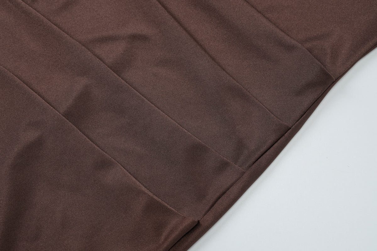 Women Clothing Summer Elegant Slim Fit Shoulder Pleated Hip Bag Dress Women