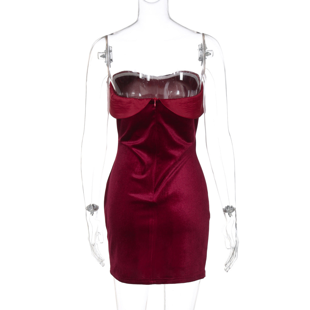 Women Clothing Summer Sexy Tube Top Package Hip Short Solid Color Slim Fit Dress