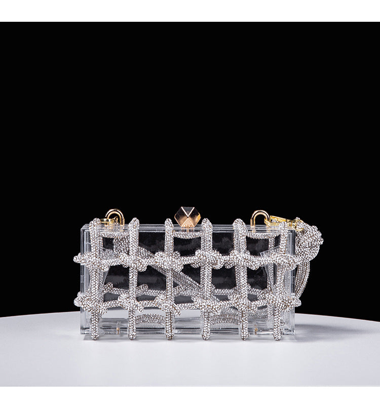 Spring Summer Alec Transparent Storage Box Handcraft Braiding Rope Small Square Bag Underarm Handbags
