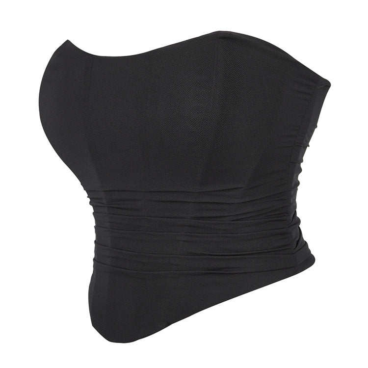 Black Breathable Mesh Elastic Tube Top Chest Support Sexy Top Supply Breathable