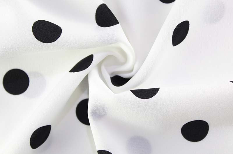 Elegant Expensive Tube Top Dress Loose Polka Dot Printed Short Dress with Scarf