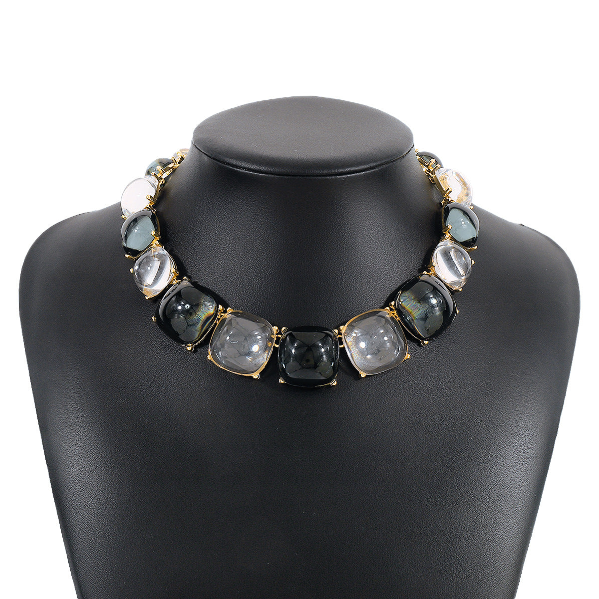 Gray White Gray Necklace