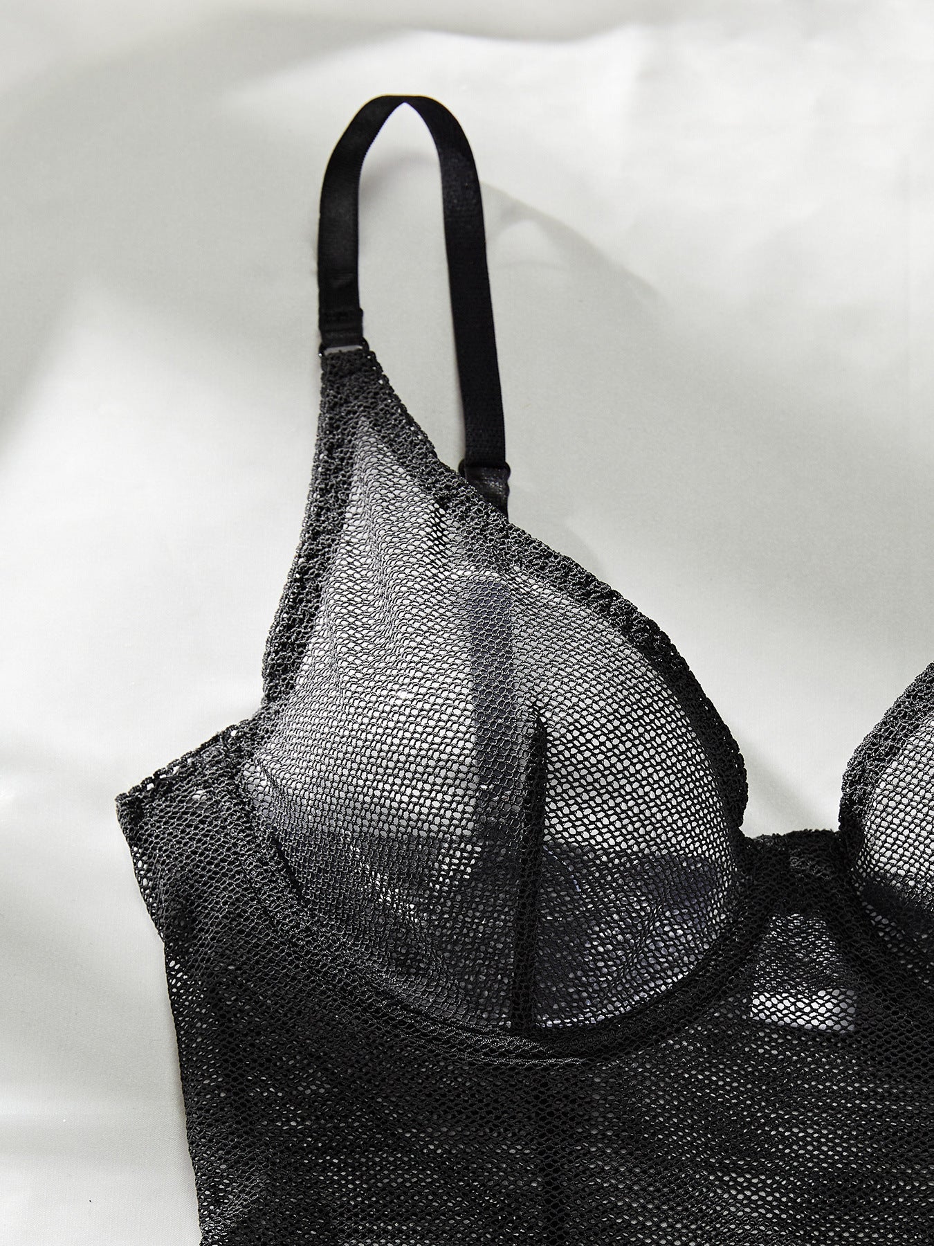 Underwear Hole Mesh Cloth Splicing Mesh Can Be Open Sexy Sleeveless Jumpsuit Women