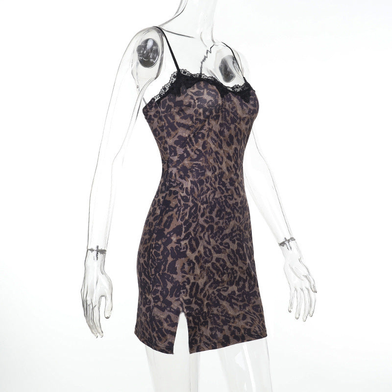 Women Sexy Split Suspender Waist Sheath ulation Dress
