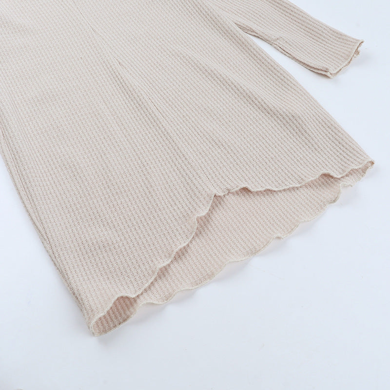 Autumn Winter Short Dress Women Sexy Slim Fit Zipper Solid Color Dress